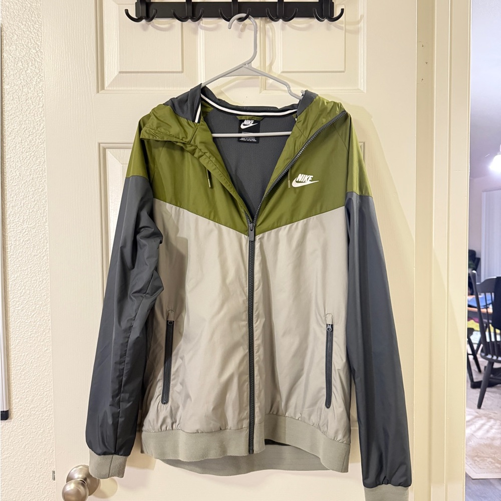 Nike Green and Gray Windbreaker Jacket